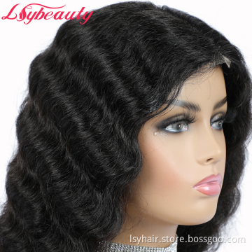Lsybeauty Deep Wave Human Hair Wigs For Sales My First Wig Natural Black 1B Color Affordable Luvme Hair Wigs For Women